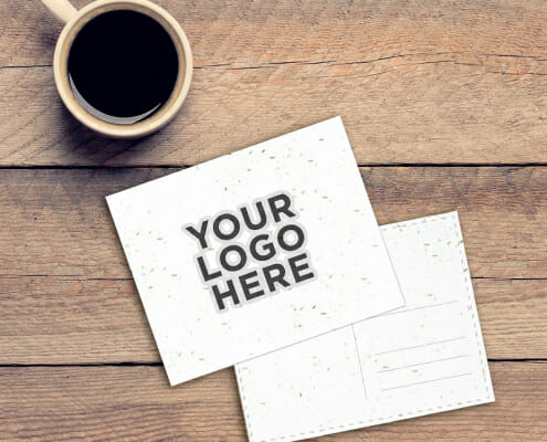 Seed Paper Postcards with the text Your Logo Here